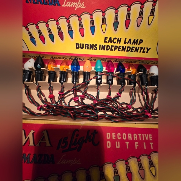 Vtg NOMA Christmas String Lights Late 40s–Early 50s Original Box Tested Working - Picture 8 of 10